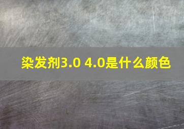 染发剂3.0 4.0是什么颜色